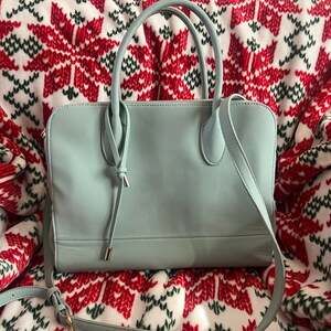 Urban Expressions Oriana Double Zip Work Satchel Bag Light Mint Green